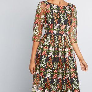 NEW Duly Dreamy Floral Embroidered A-line Dress